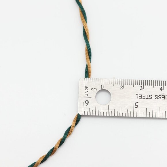 Brown Green Thread Necklace Choker Adjustable Length Twisted Design Chokers (#91 - Picture 8 of 12